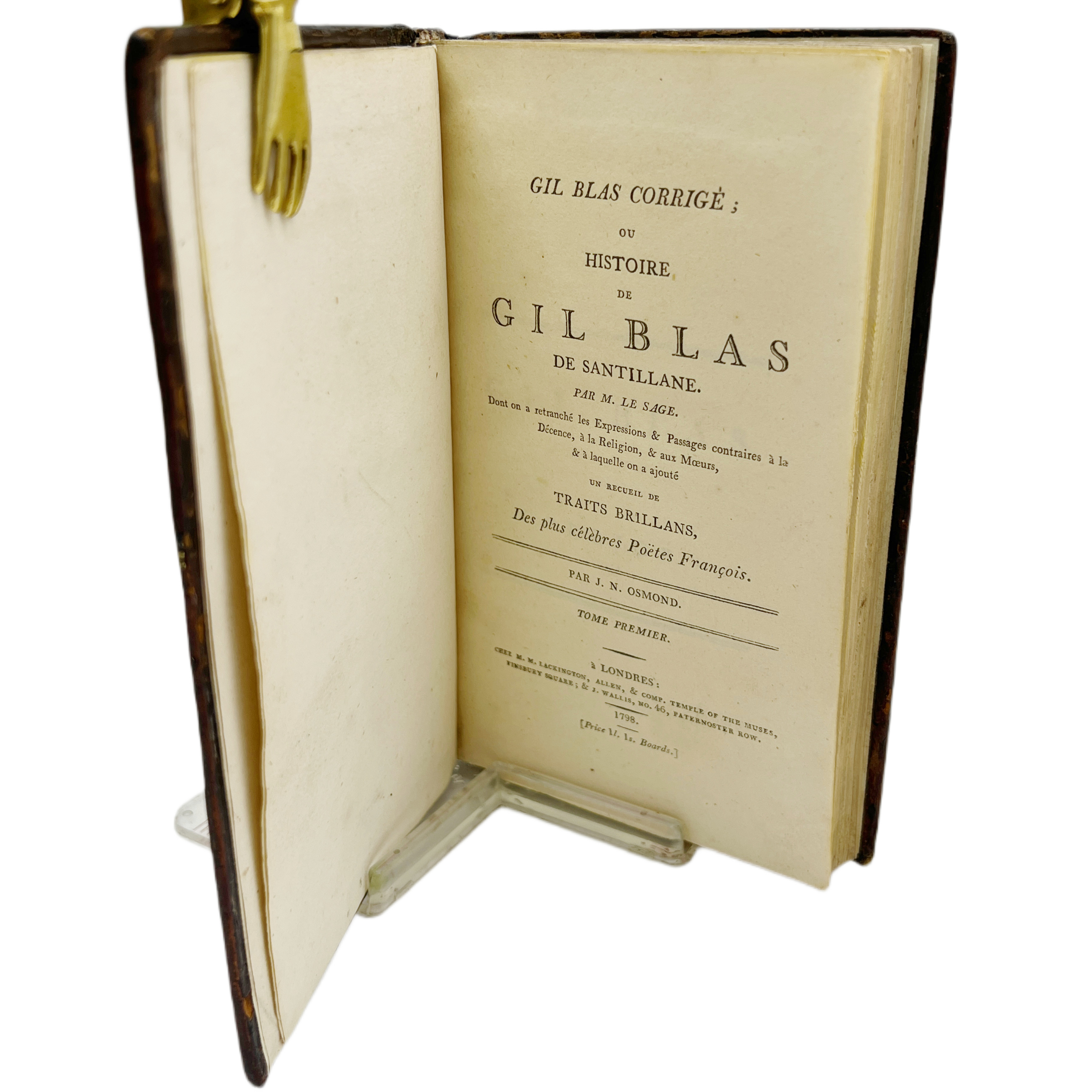 GIL BLAS CORRIGÉ OU HISTOIRE DE GIL BLAS DE SANTILLANE PAR M. LE SAGE. UN RECUEIL DE TRAITS BRILLANS DES PLUS CÉLÈBRES PÖETES FRANÇOIS. PAR J.N. OSMOND.