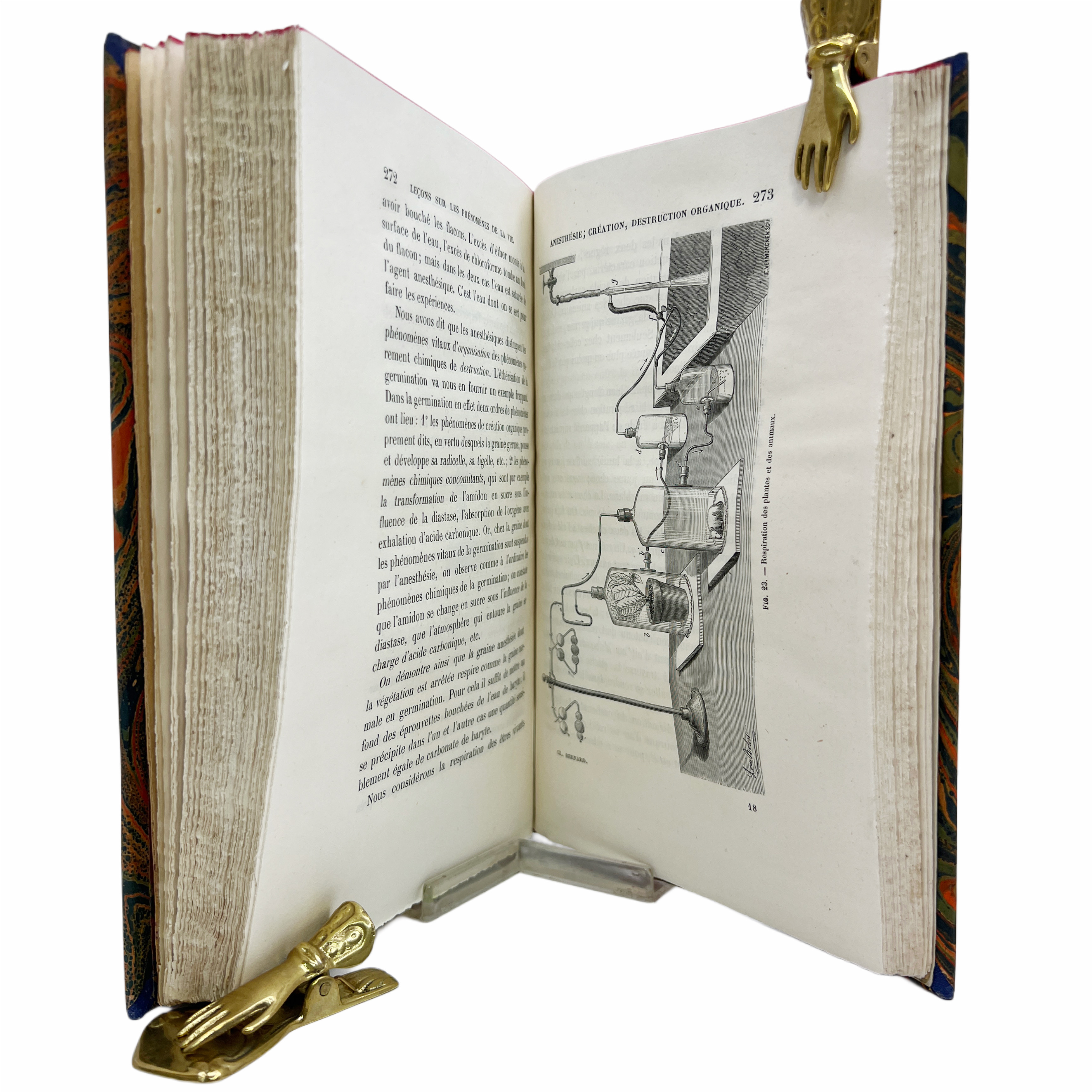 LEÇONS SUR LES PHÉNOMÈNES DE LA VIE COMMUNS AUX ANIMAUX ET AUX VÉGÉTAUX PAR ..., AVEC UNE PLANCHE COLORIÉE ET 45 INTERCALÉES DANS LE TEXTE.