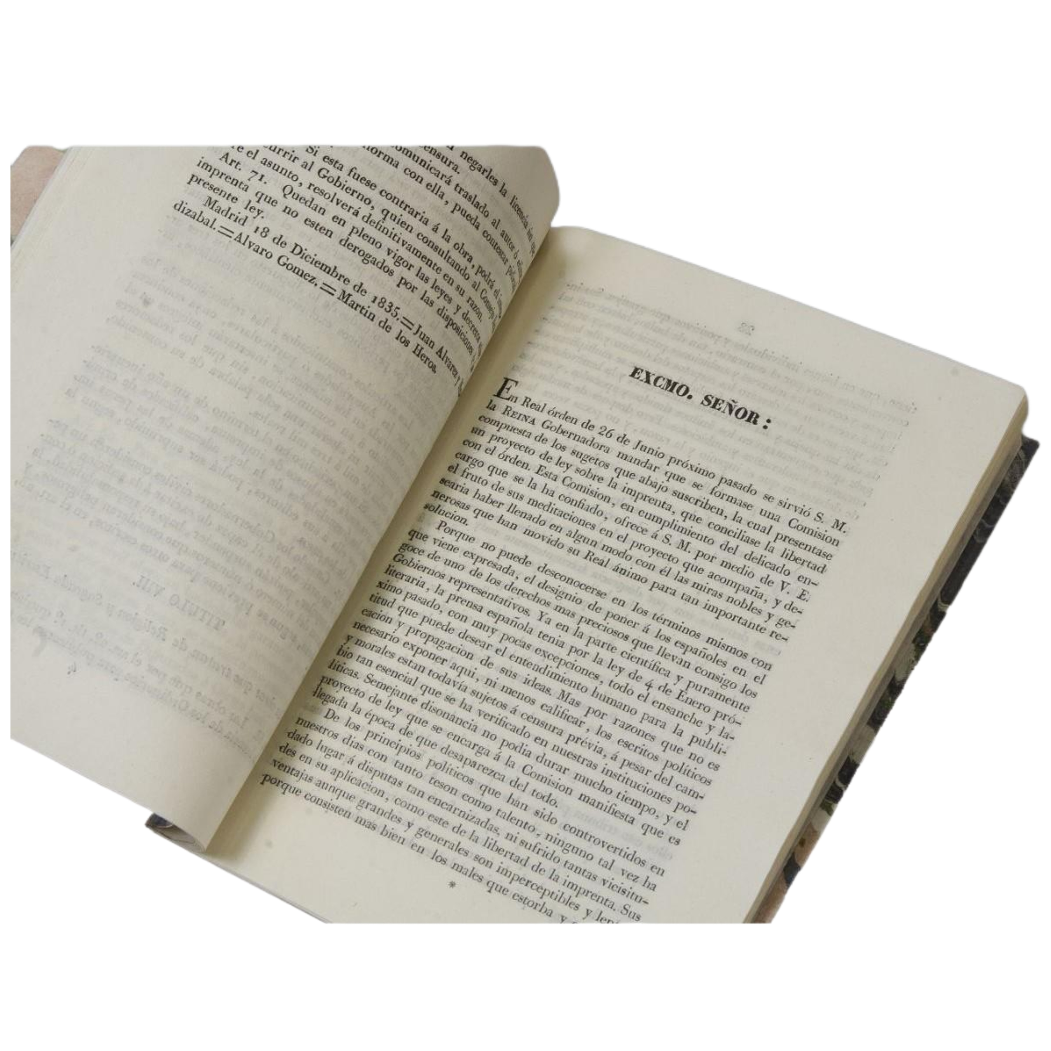 EXPOSICIÓN Y PROYECTO DE LEY SOBRE LA LIBERTAD DE IMPRENTA.