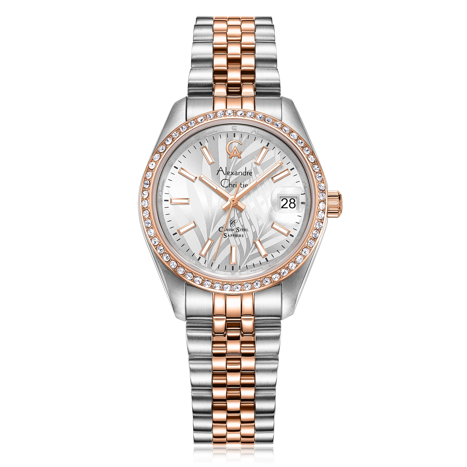 Alexandre Christie Silver & Rose Gold Watch 5012LDBTRRGSL