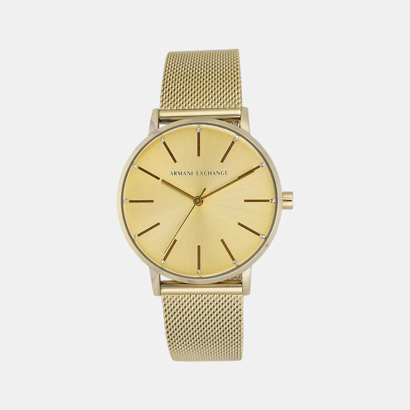Armani Exchange Gold Mesh Watch AX5536