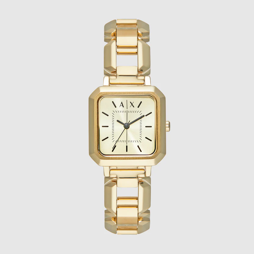 Gold Square Link Wristwatch AX5721