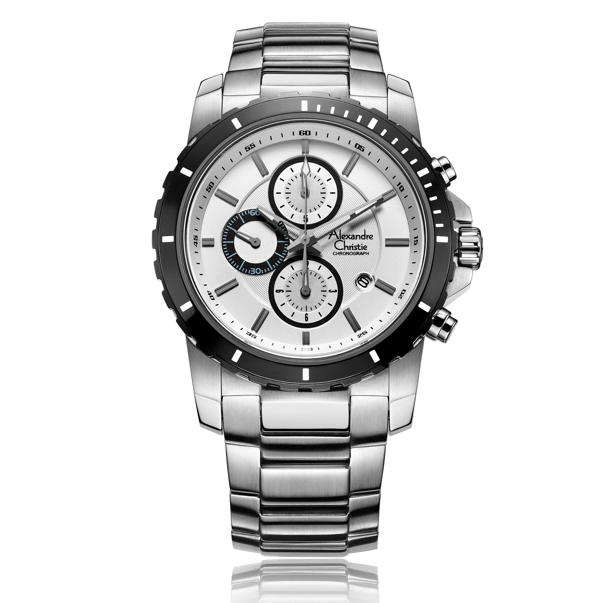 Stainless Steel Chronograph Watch 6141MCBTBSL