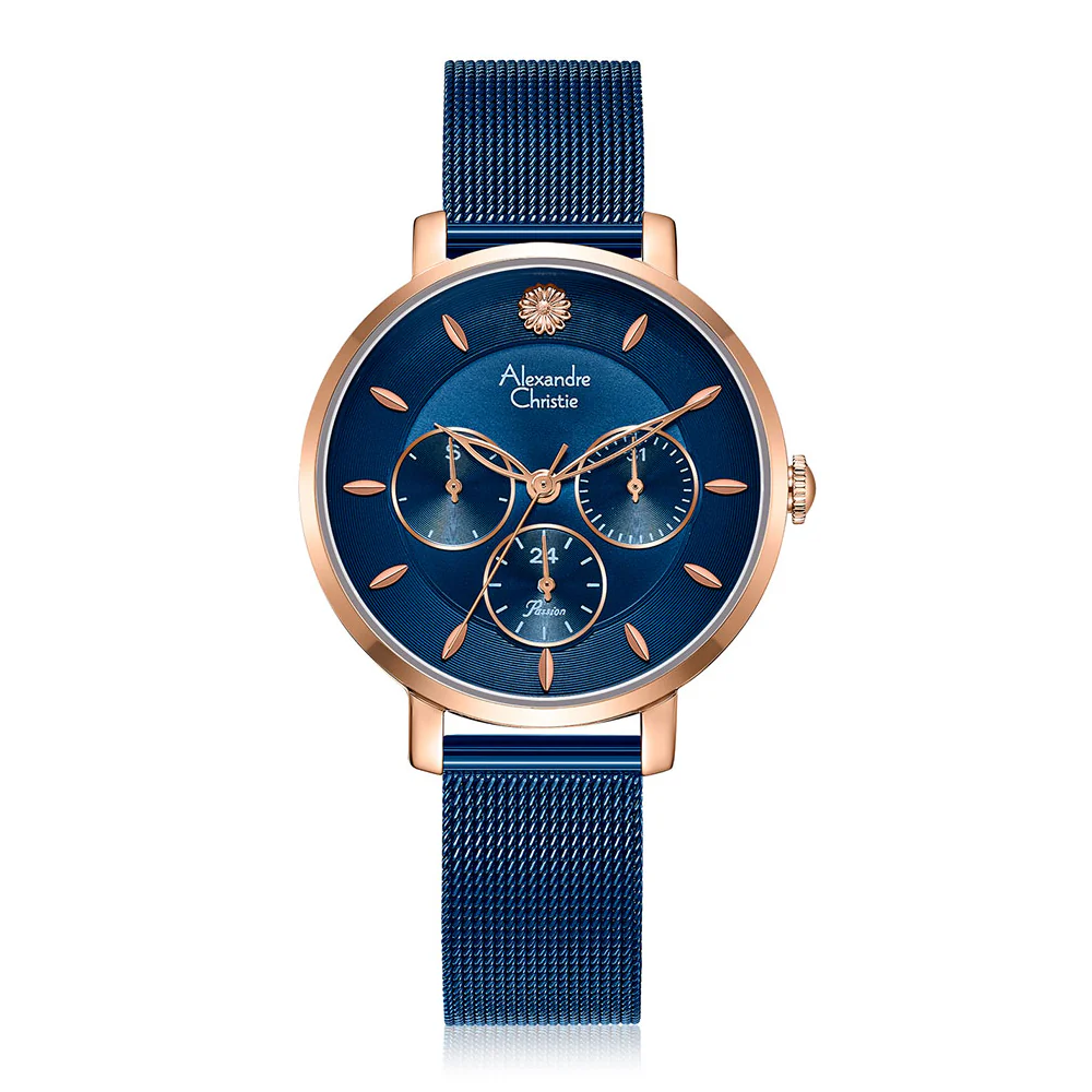 Alexandre Christie Blue Mesh Watch 2959BFBURBU