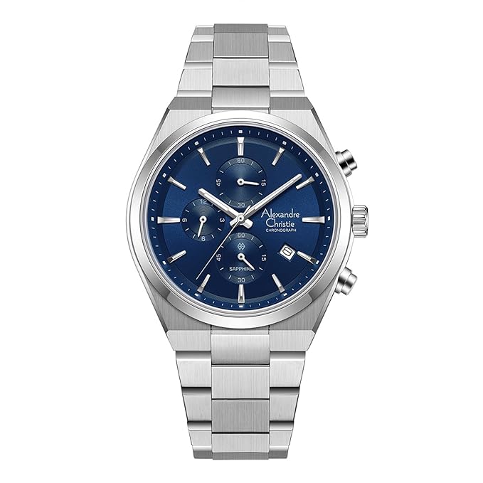 Alexandre Christie Blue Dial Chronograph Watch 8697MCBSSBU