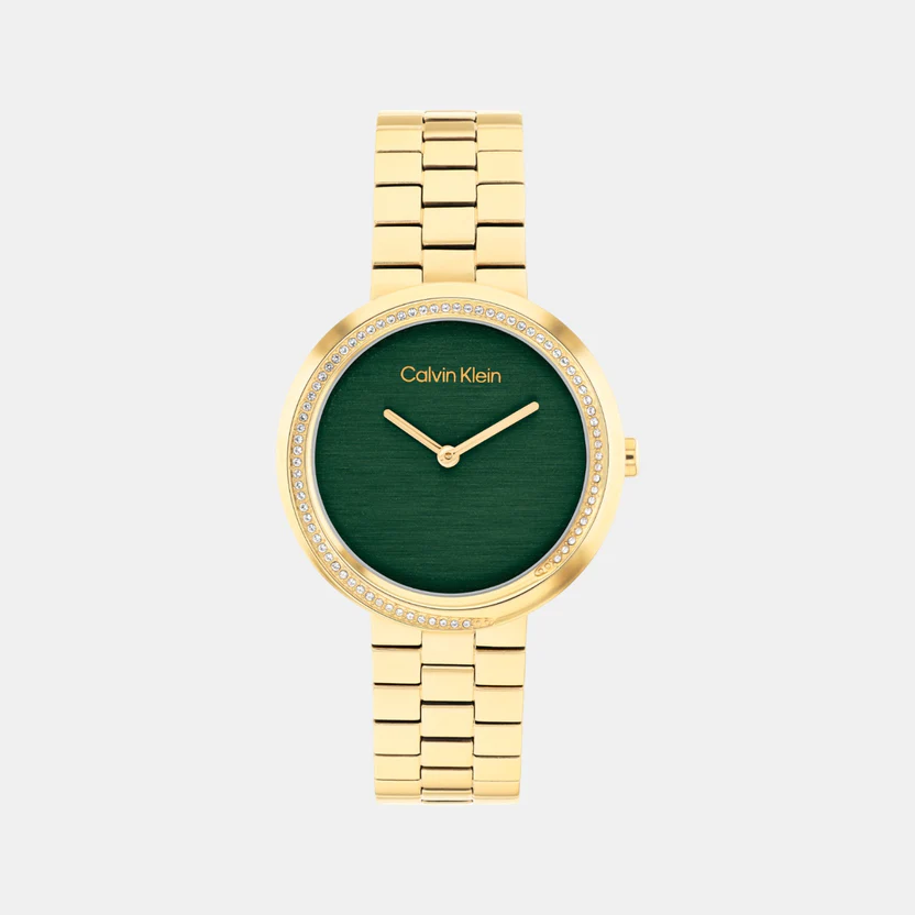Calvin Klein Gold Green Dial Watch 25100167