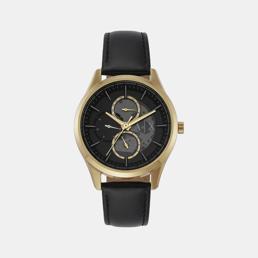 Gold Black Analog Watch AX1876
