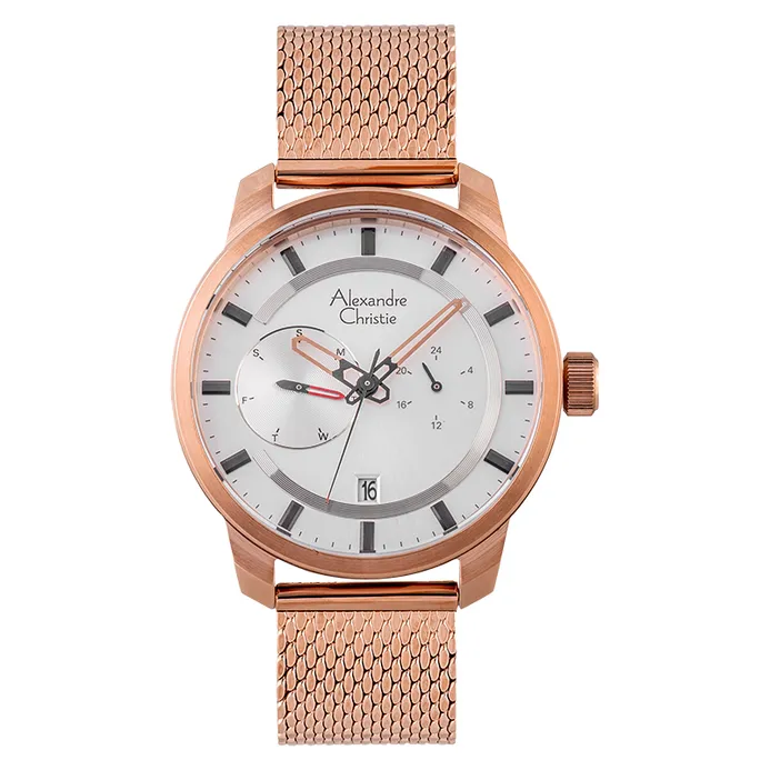 Alexandre Christie Rose Gold Analog Watch 6548MFBRGSL