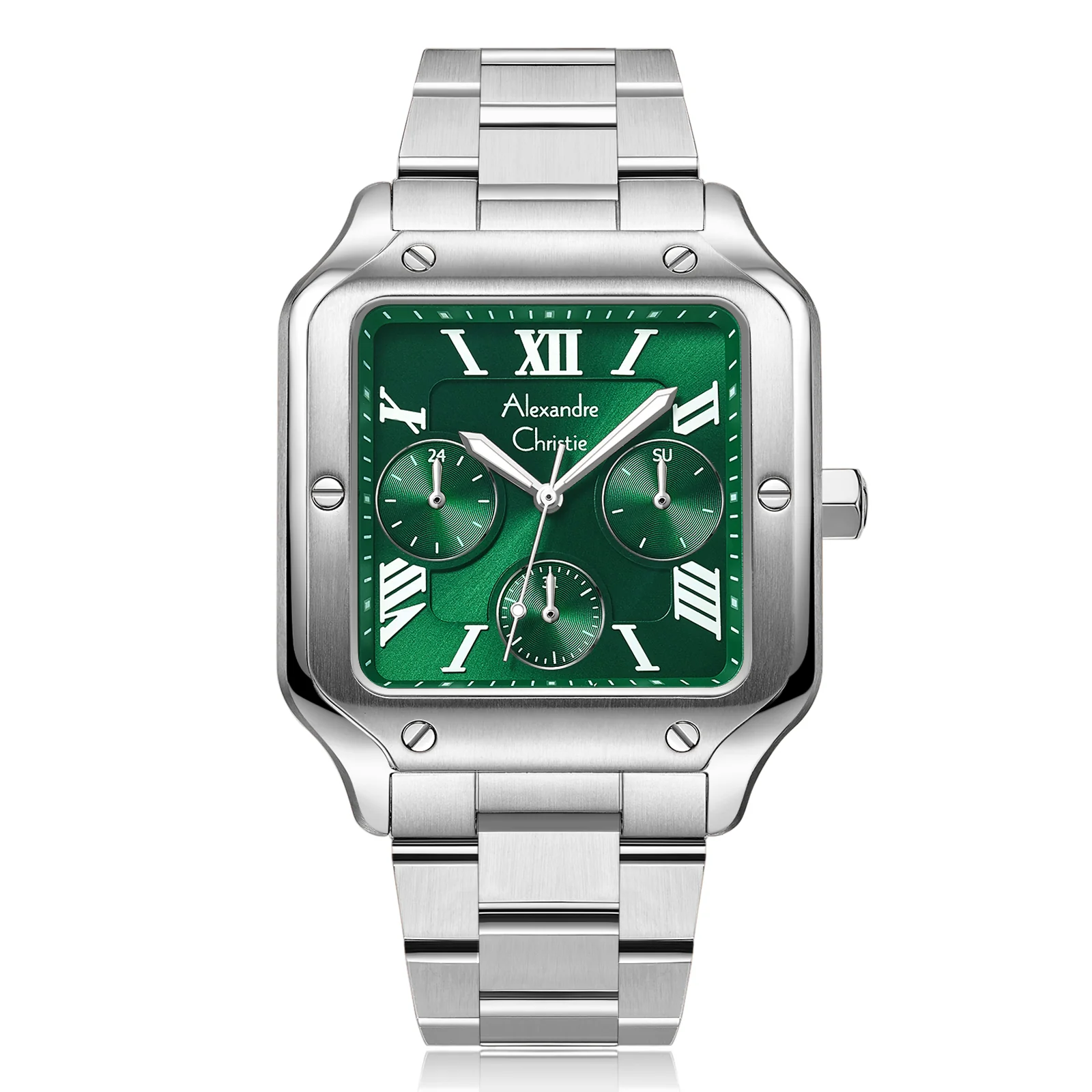 Alexandre Christie Square Stainless Steel Watch 2B18MFBSSGNSL