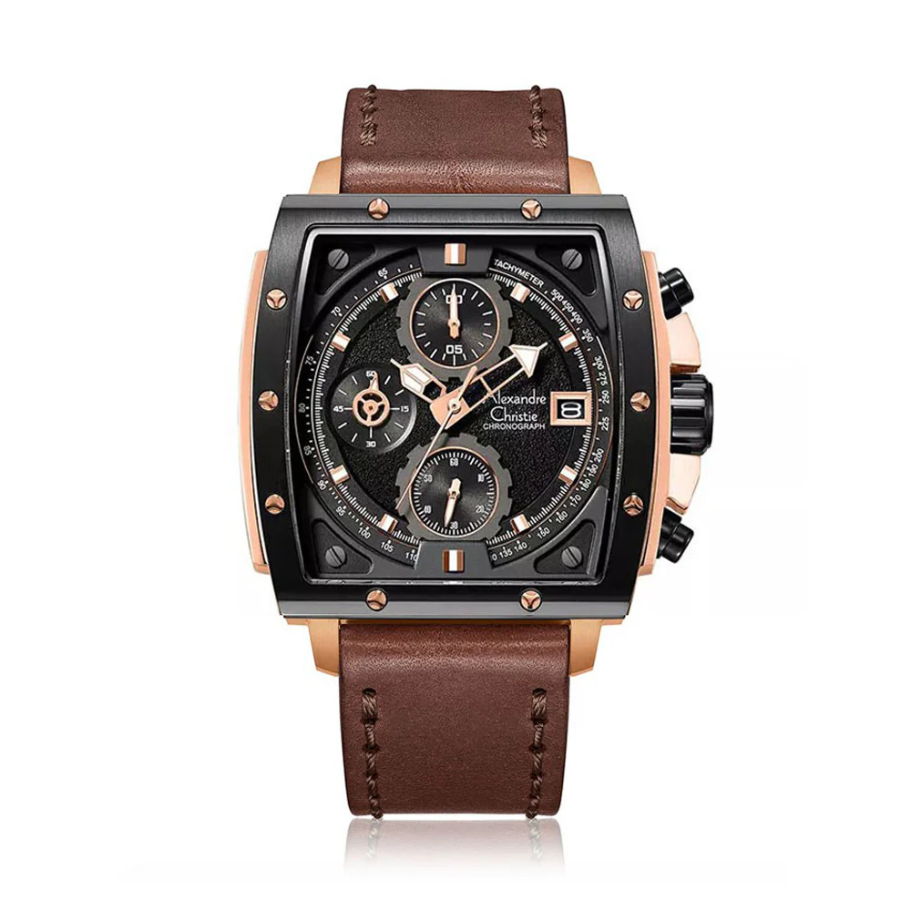 Alexander Christie Square Chronograph Watch 6376MCLBRBA