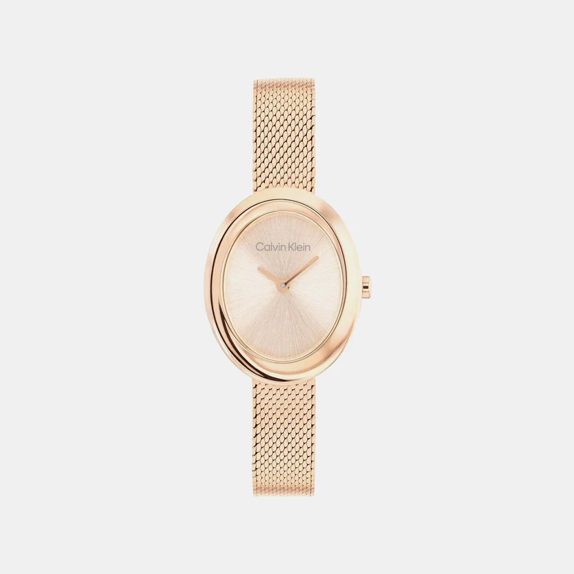 Calvin Klein Rose Gold Mesh Watch 25100153
