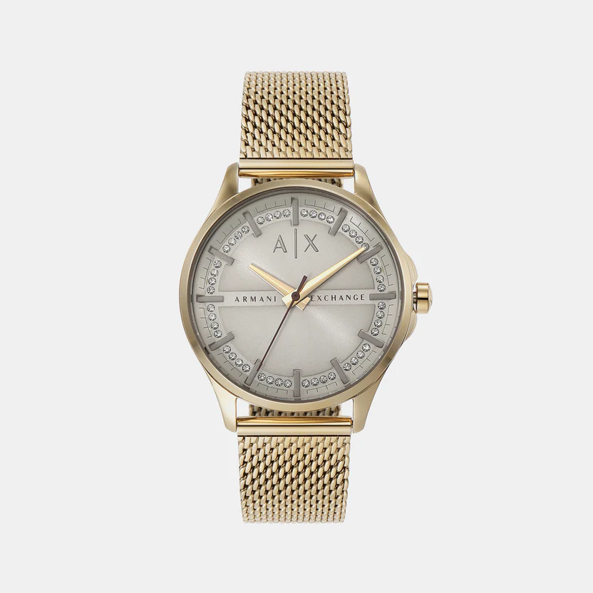 Armani Exchange Gold Mesh Watch AX5274