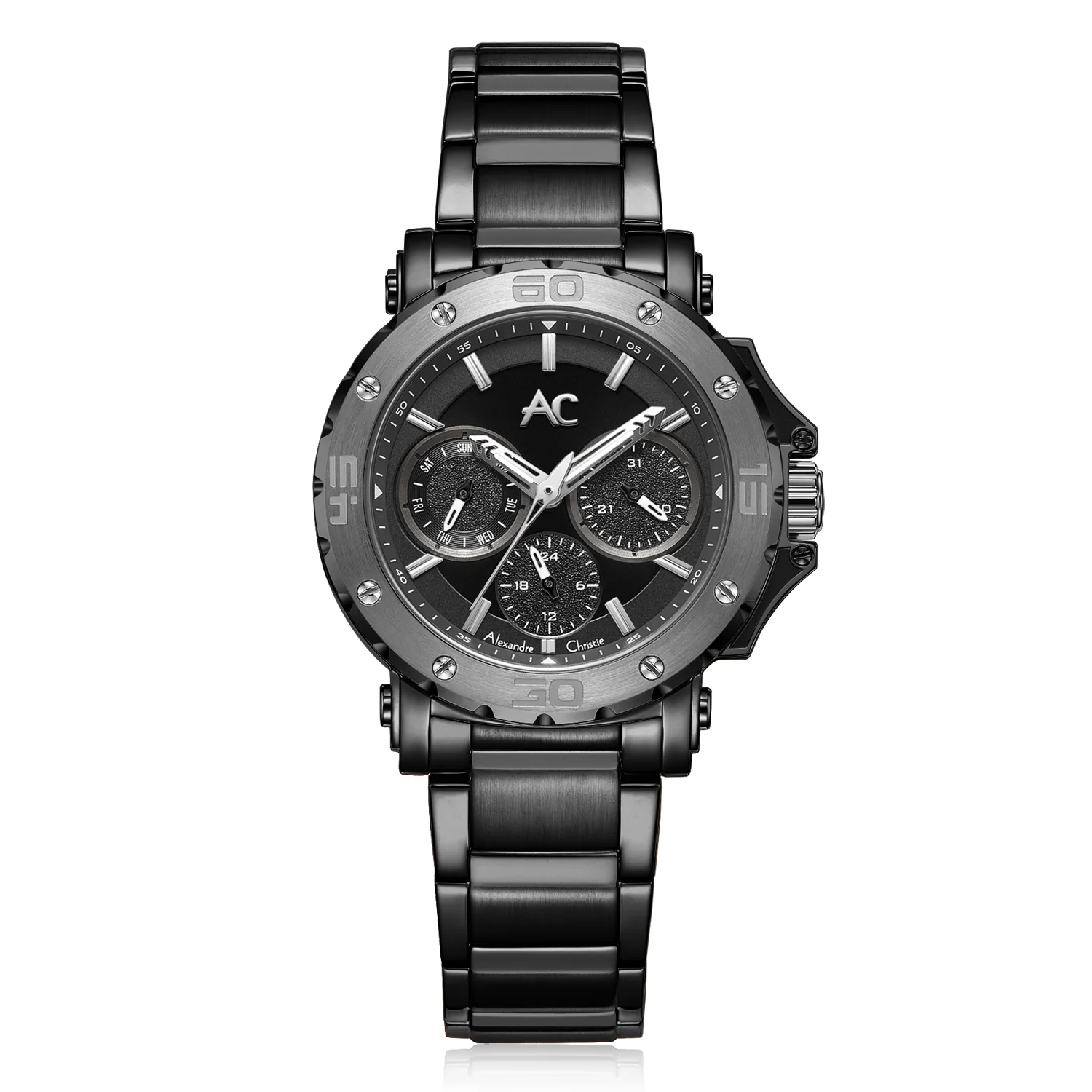 AC Black Chronograph Watch 9205BRGLNDR