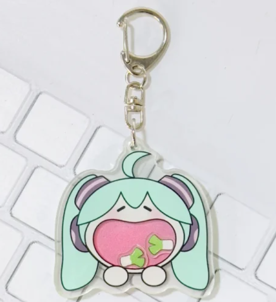 Llavero acrílico personaje kawaii Miku