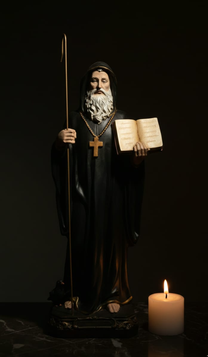 Imagem de São Bento, gesso, 40cm