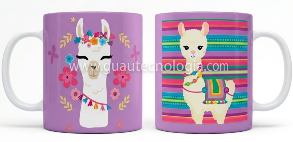 Taza "Llama Colorida"