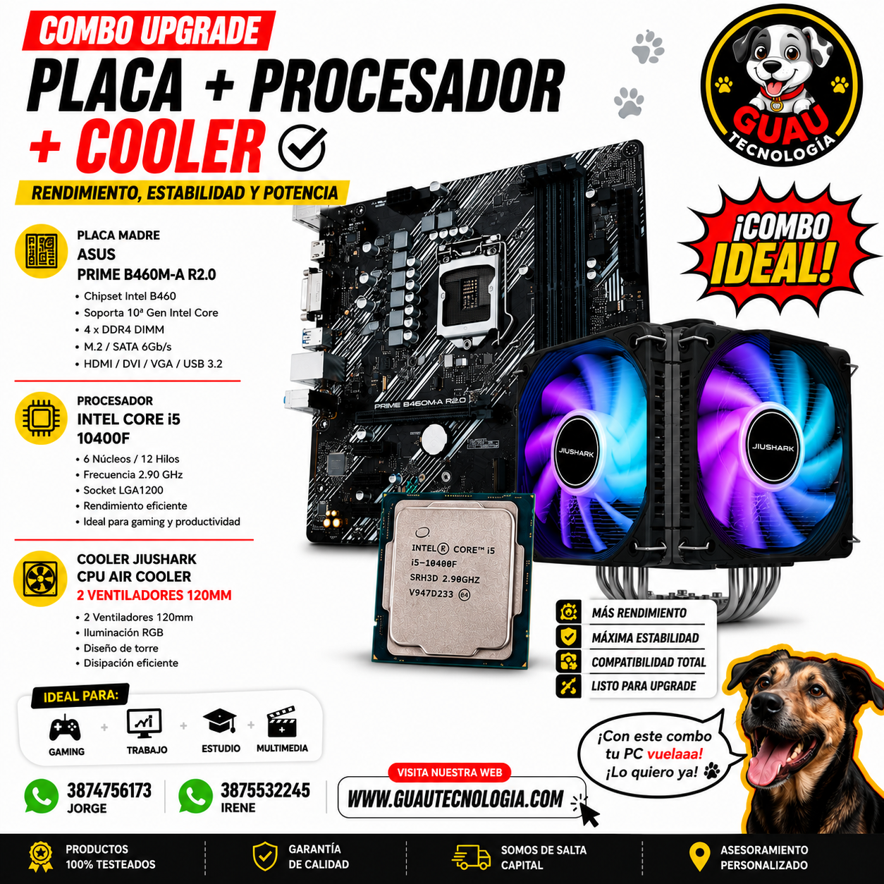 Combo Placa Madre + Intel Core i5 10400f + Cooler Nuevo