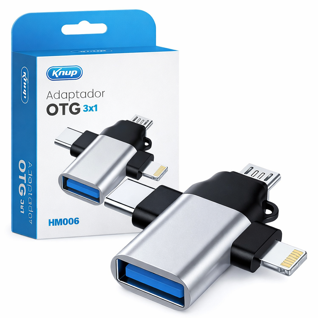 Adaptador OTG 3x1 Knup HM006