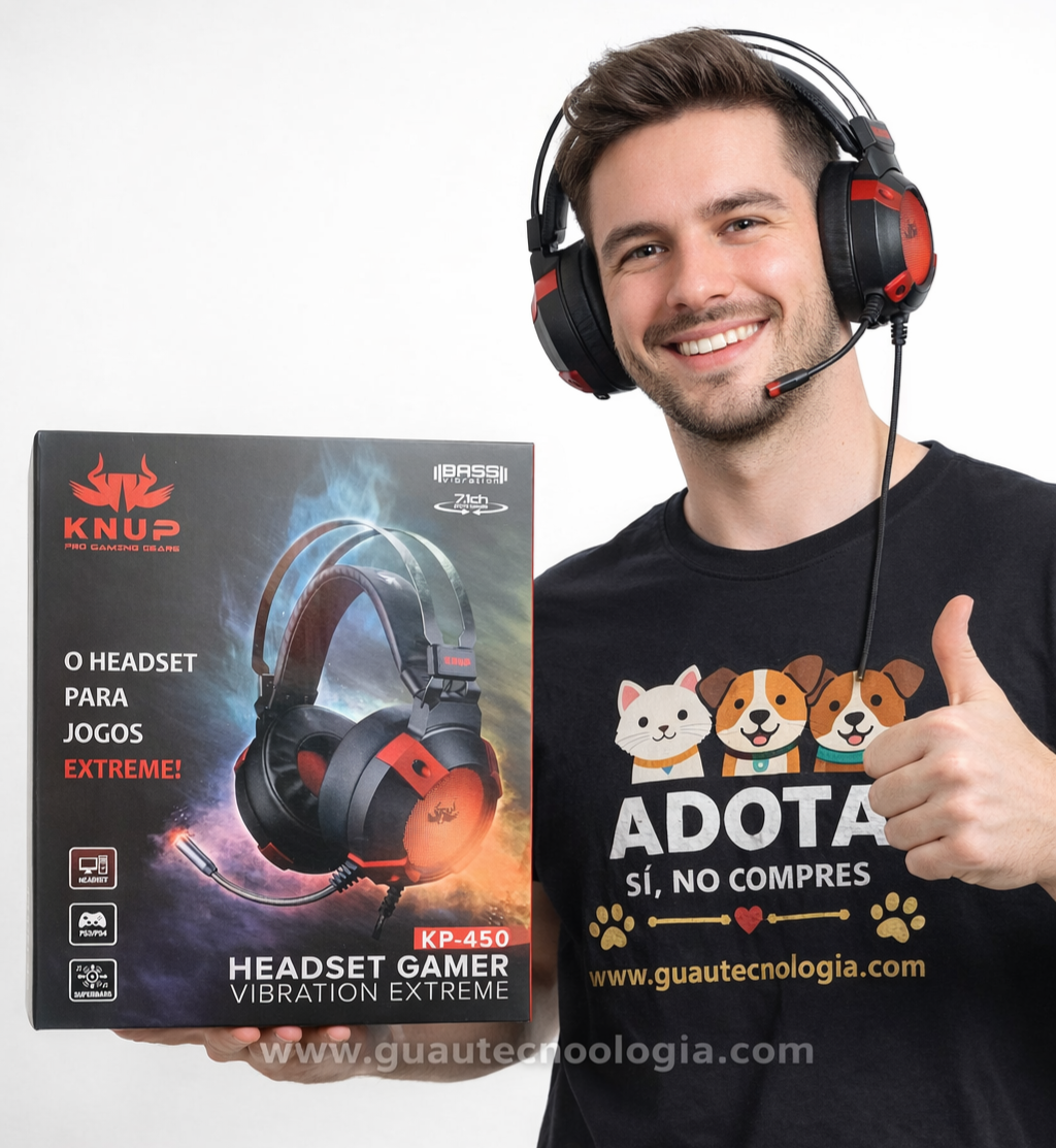 Auriculares Gamer con Luz y Vibracion