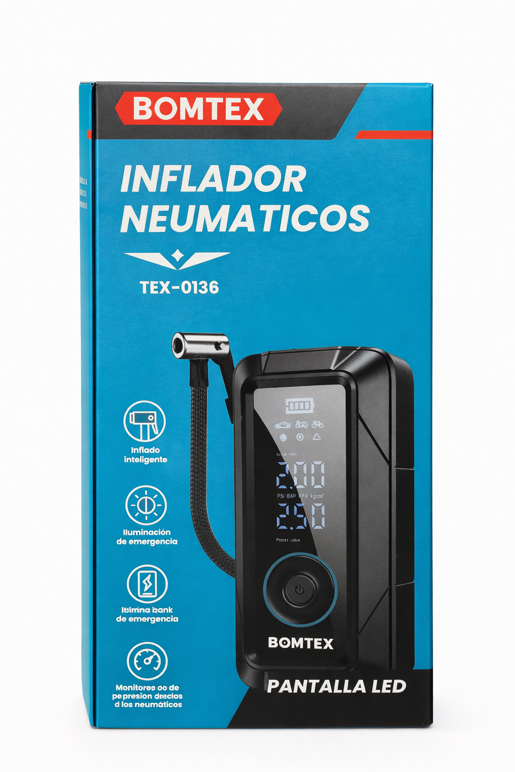 Inflador de Neumáticos Bomtex TEX-0136