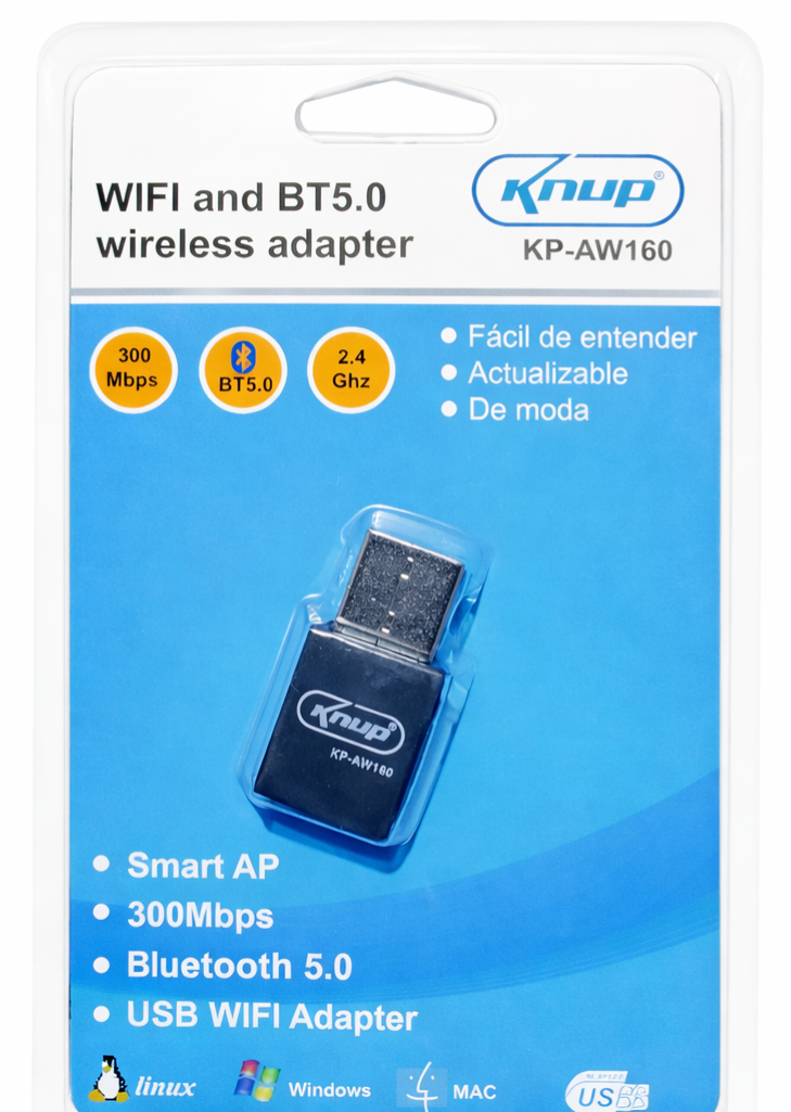 Adaptador USB WIFI y Bluetooth 5.0