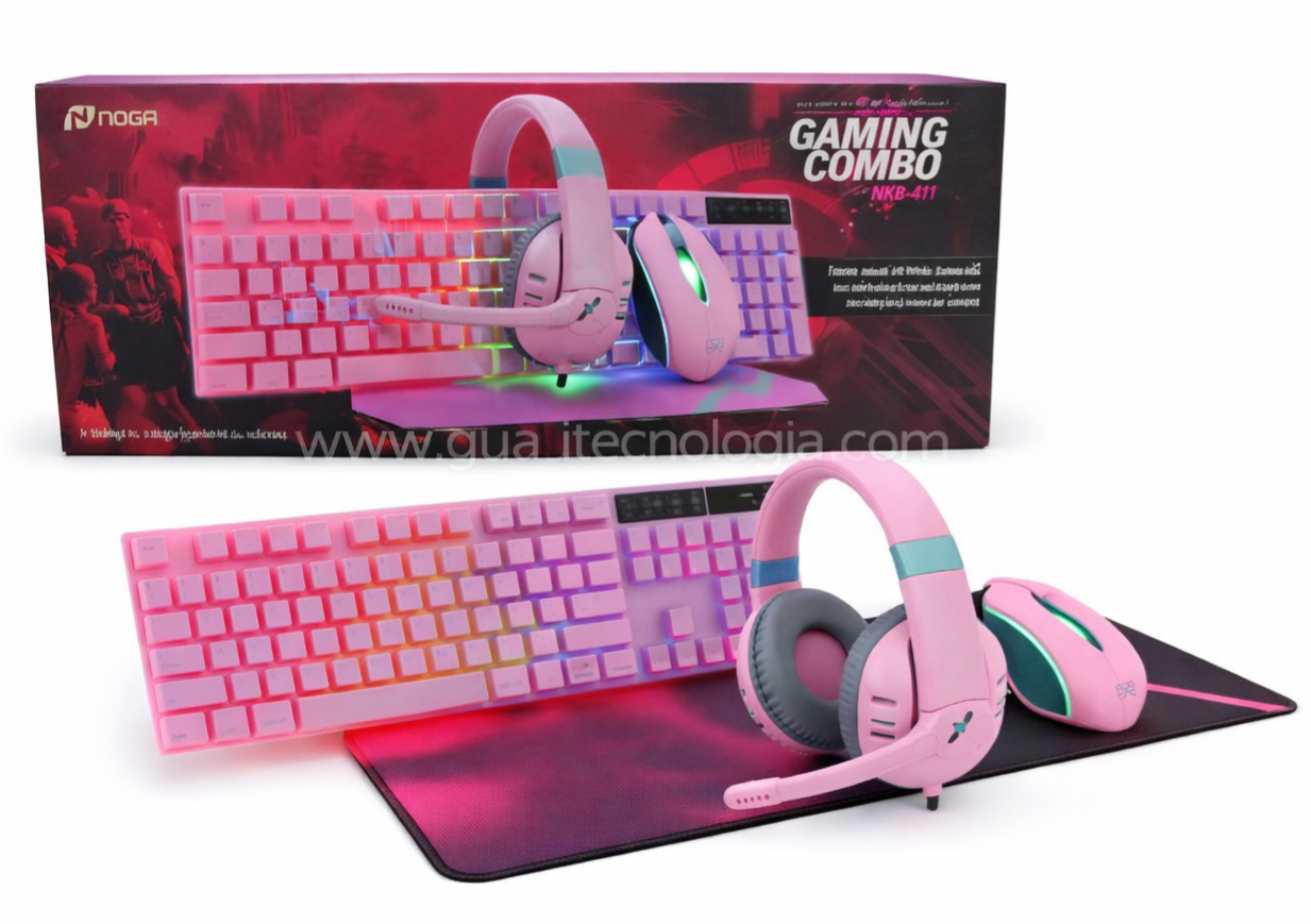 Combo Gaming Rosa Noga