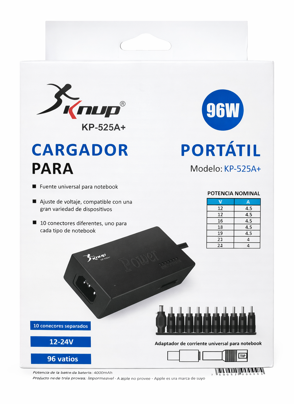 Cargador Universal para Notebook 96W