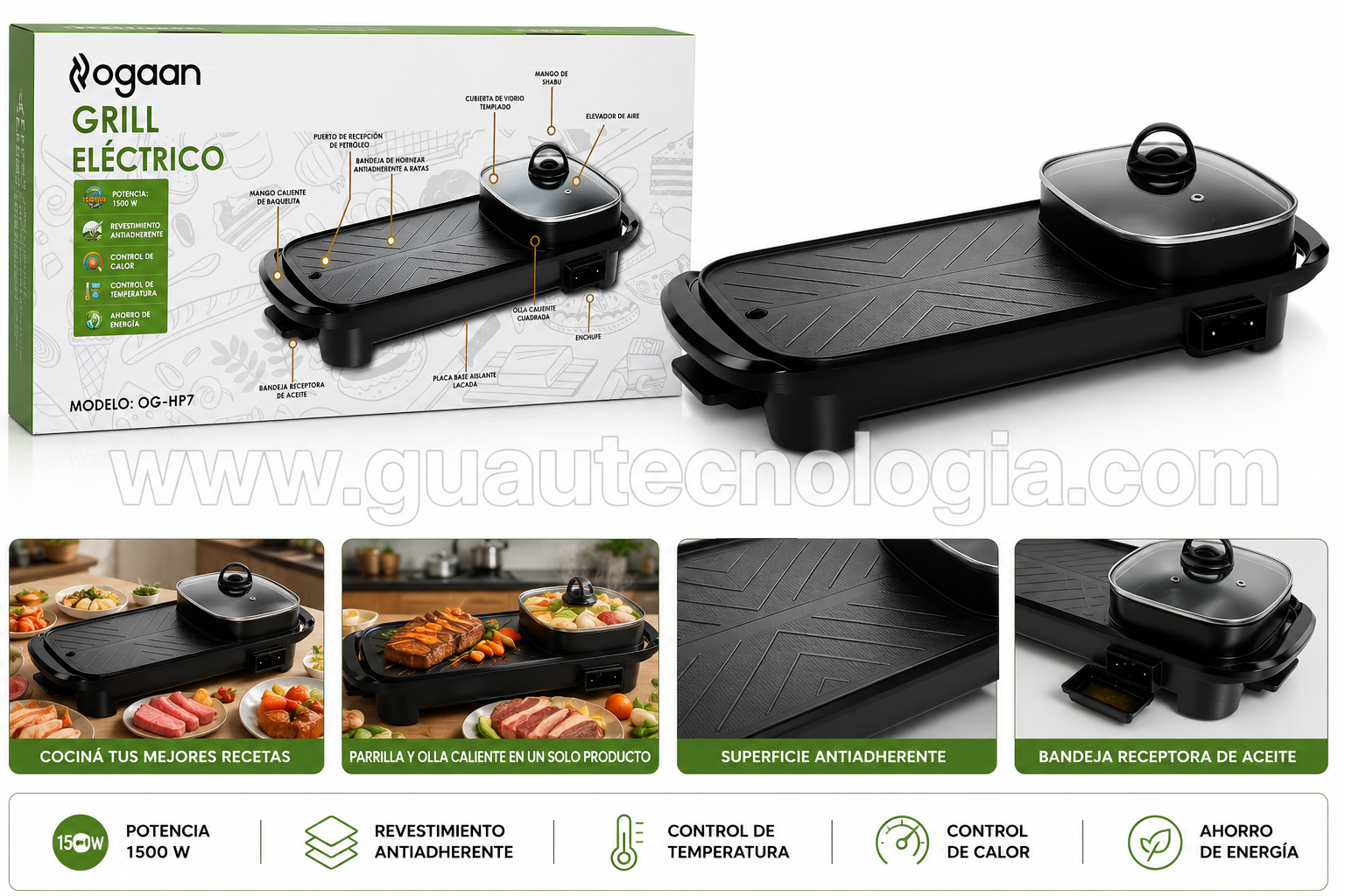 Parilla y Olla Electrica Rogaan