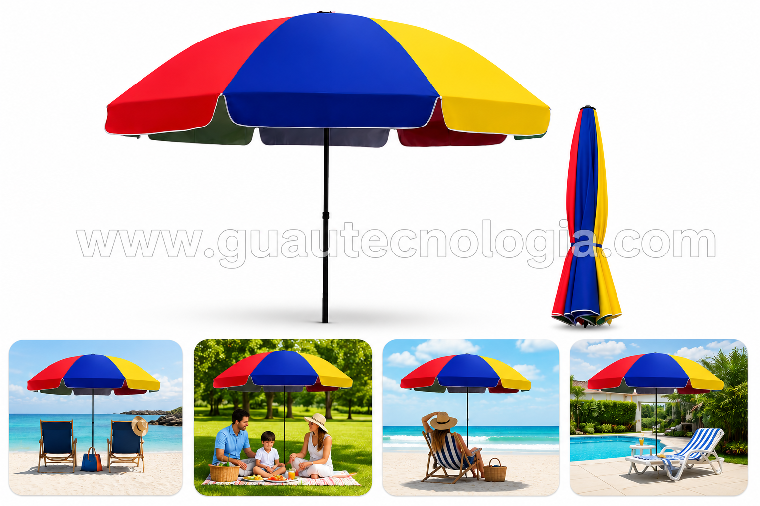 Sombrilla de Playa Multicolor