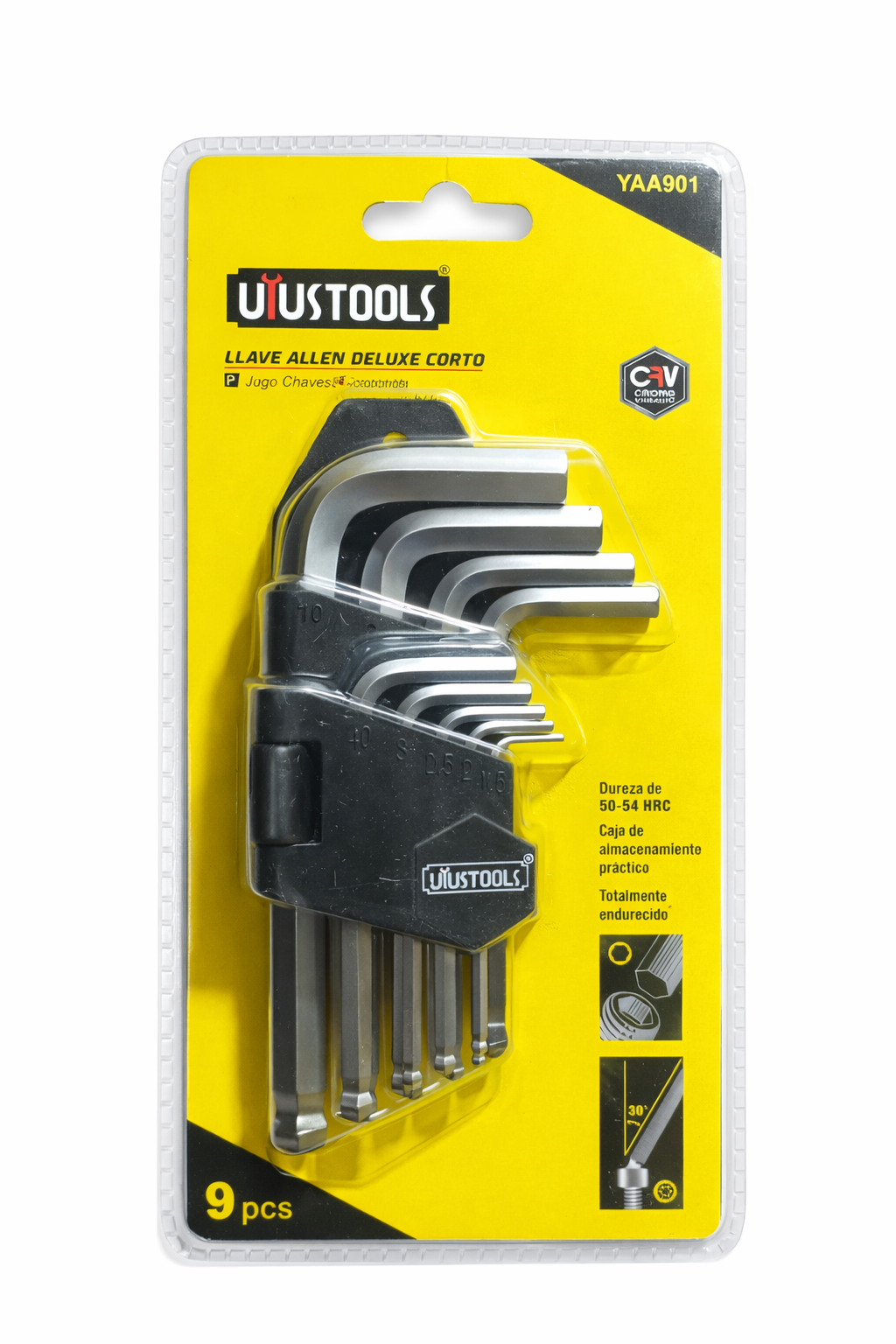 Juego de Llaves Allen Deluxe Corto 9 piezas