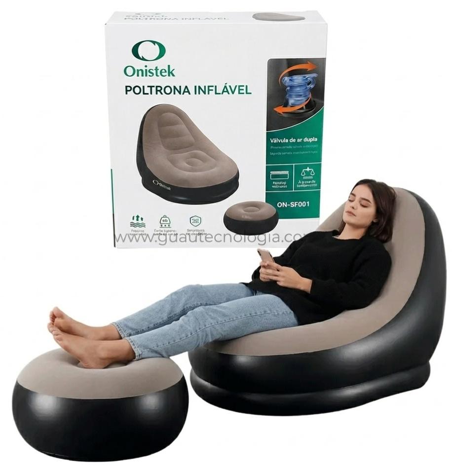 SILLON INFLABLE CON REPOSAPIES