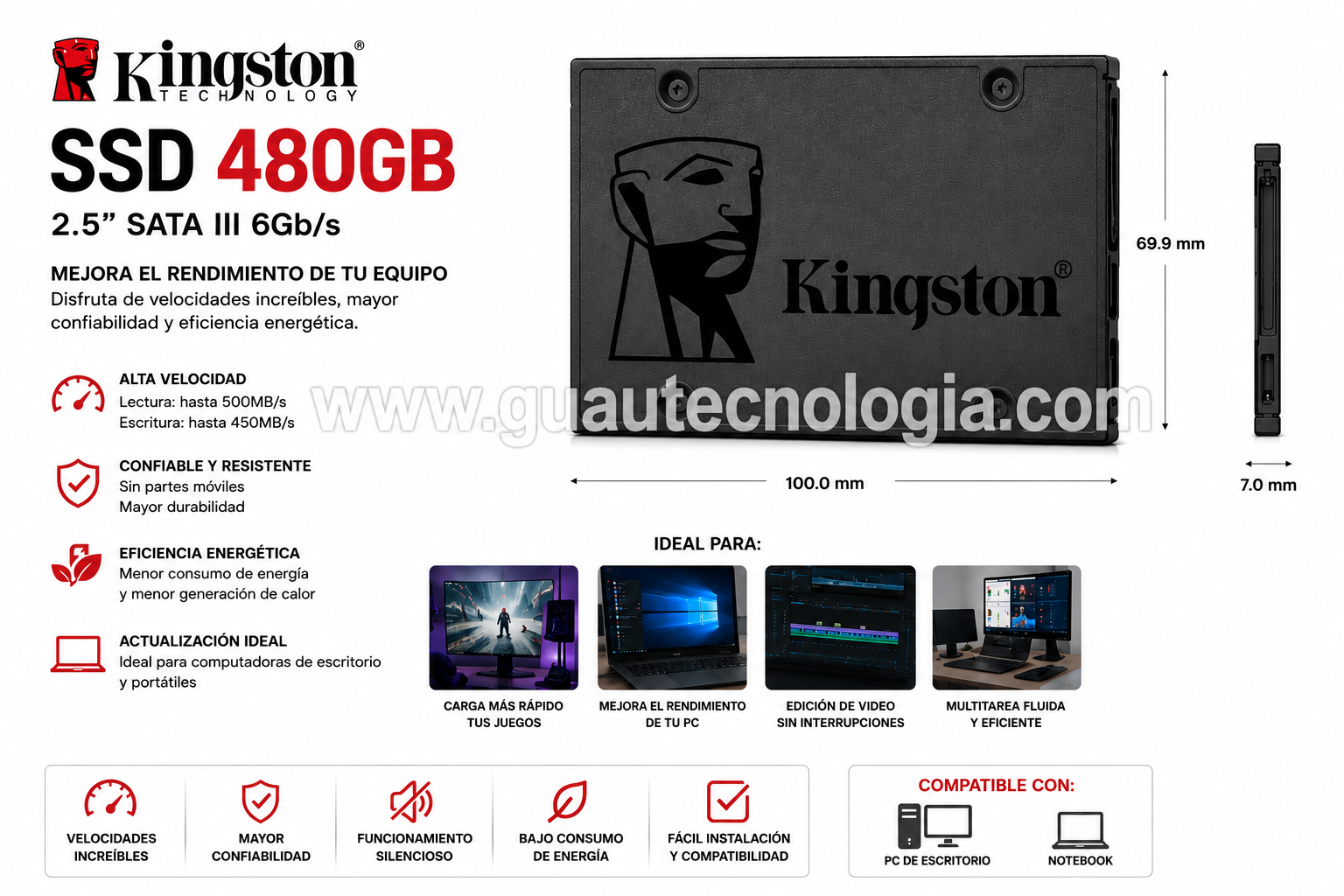 SSD Kingston 480GB