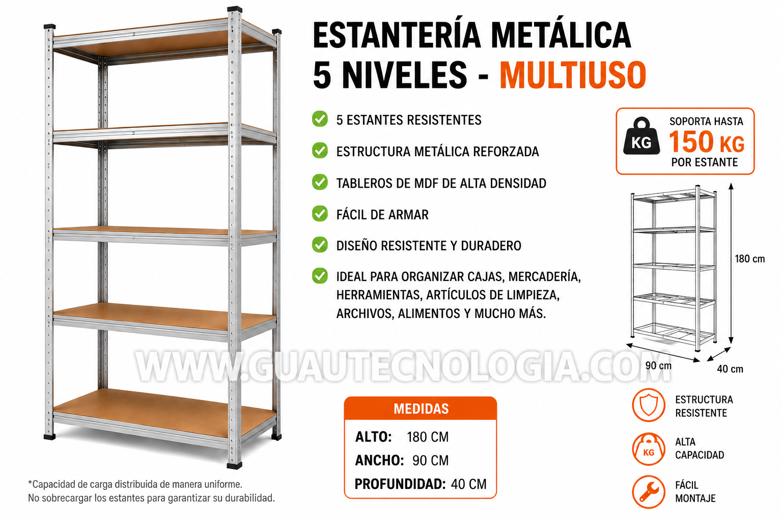 Estanteria Metalica 5 Niveles