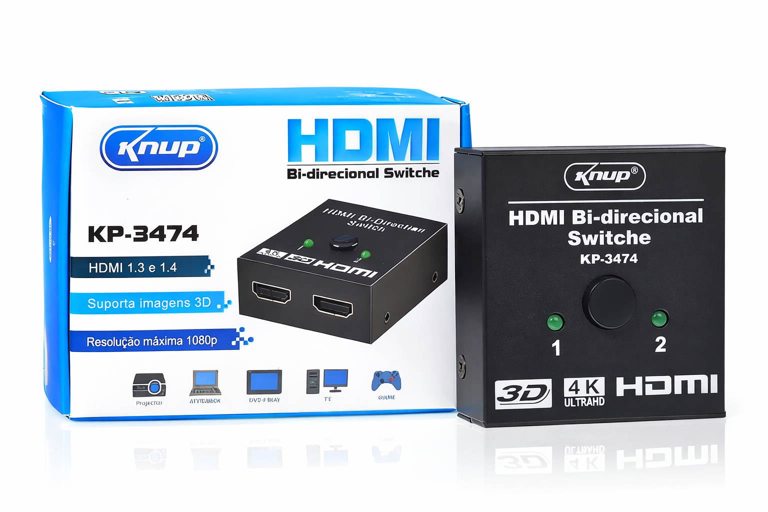 Switch HDMI Bidireccional Knup KP-3474