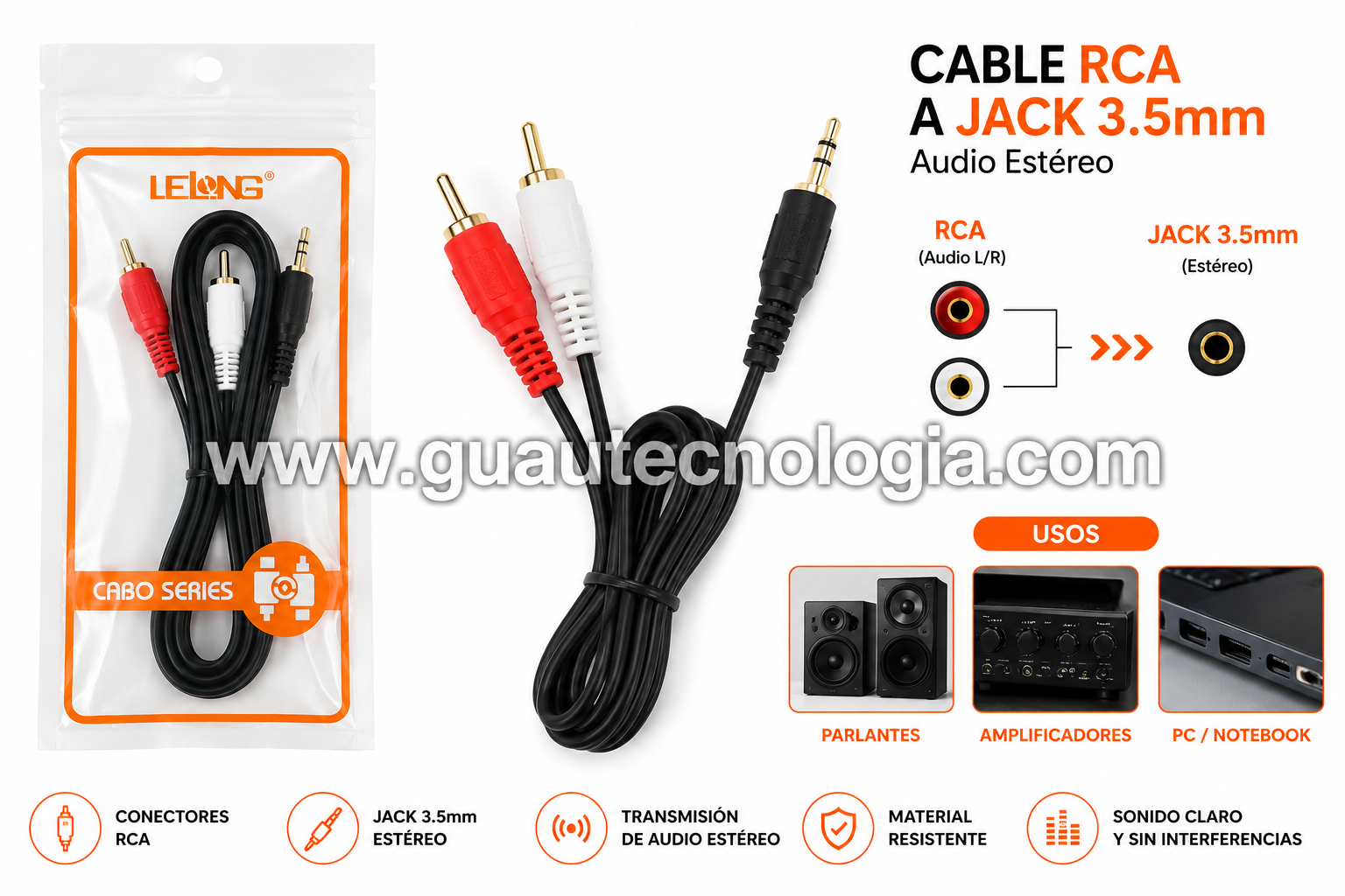 Cable RCA a Jack 3.5mm