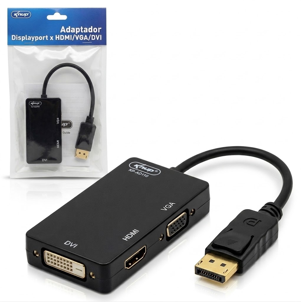 Adaptador DisplayPort a HDMI/VGA/DVI