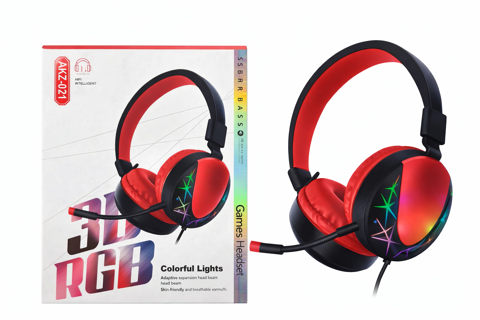 Auriculares Gamer 3D RGB