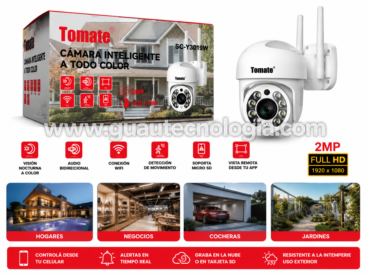 Camara Inteligente Tomate 2MP Full HD
