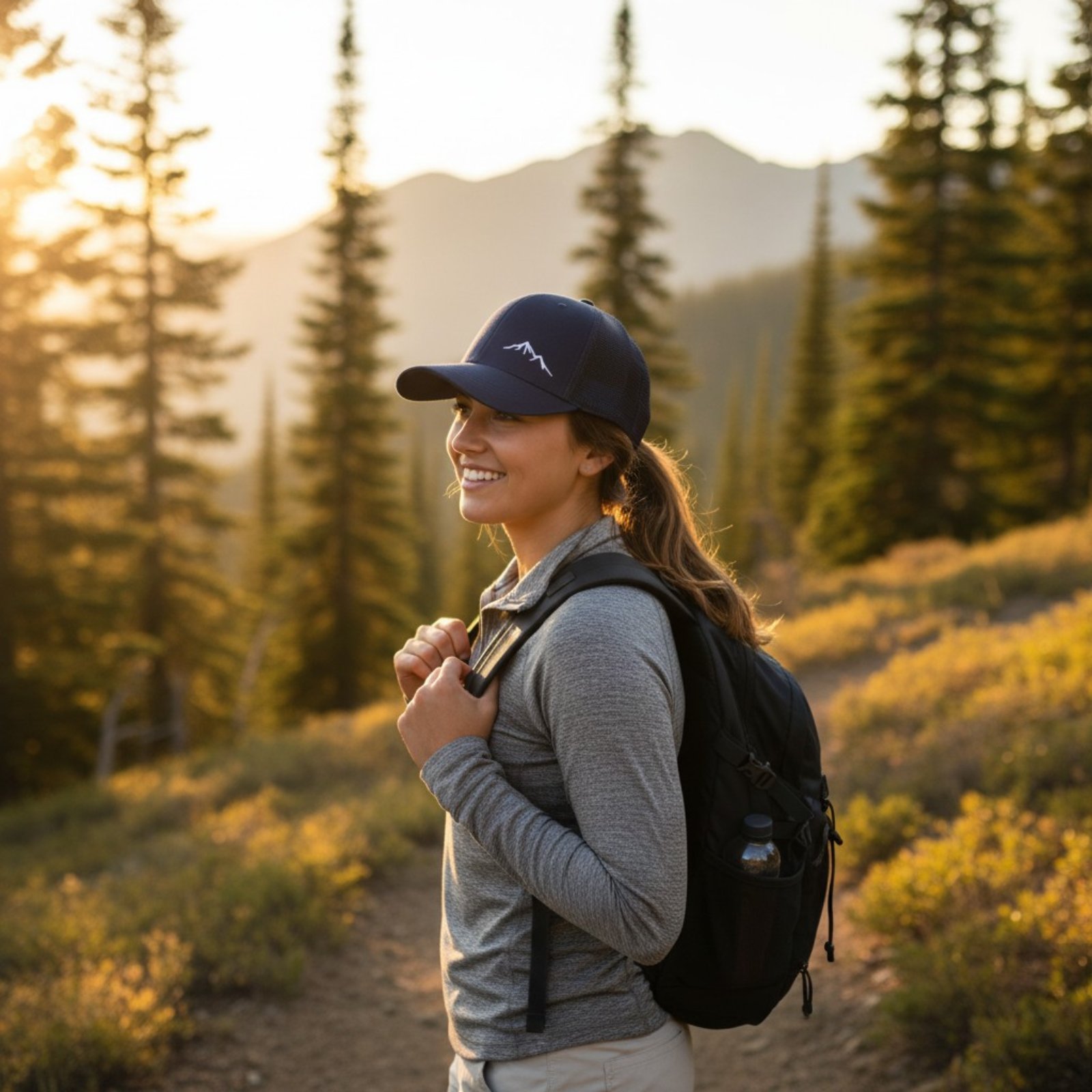 Мрежеста капа со планинско лого