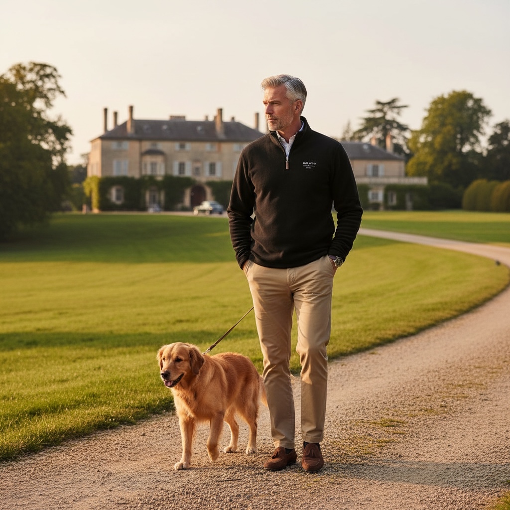 Црн дукс „Milano“ со патент до половина