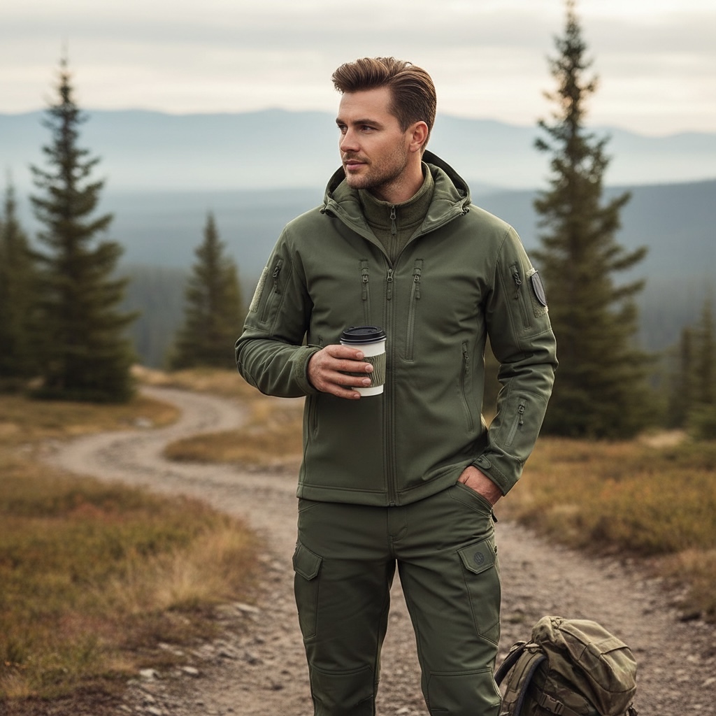 Машки тактички комплет јакна и панталони за активности на отворено