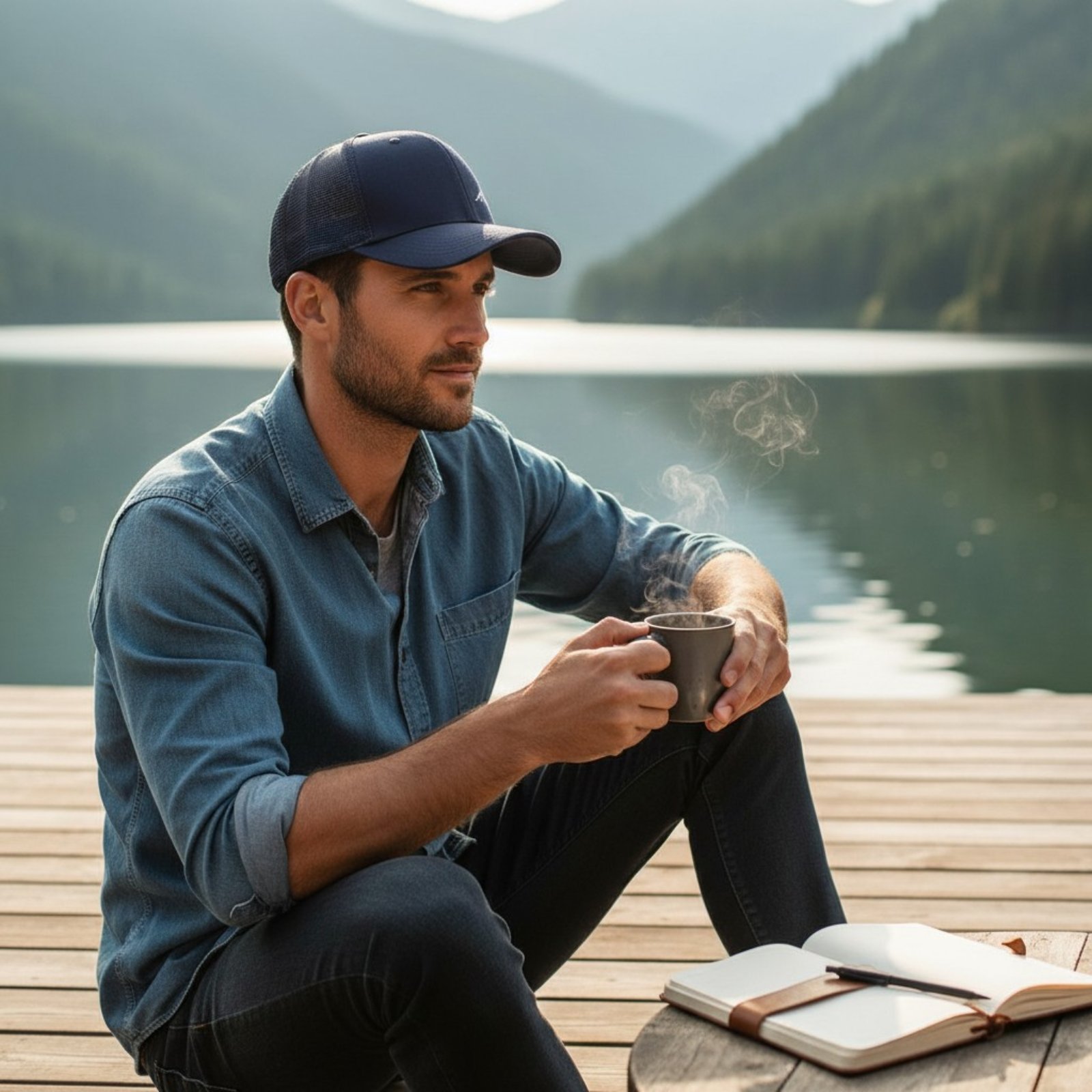 Мрежеста капа со планинско лого