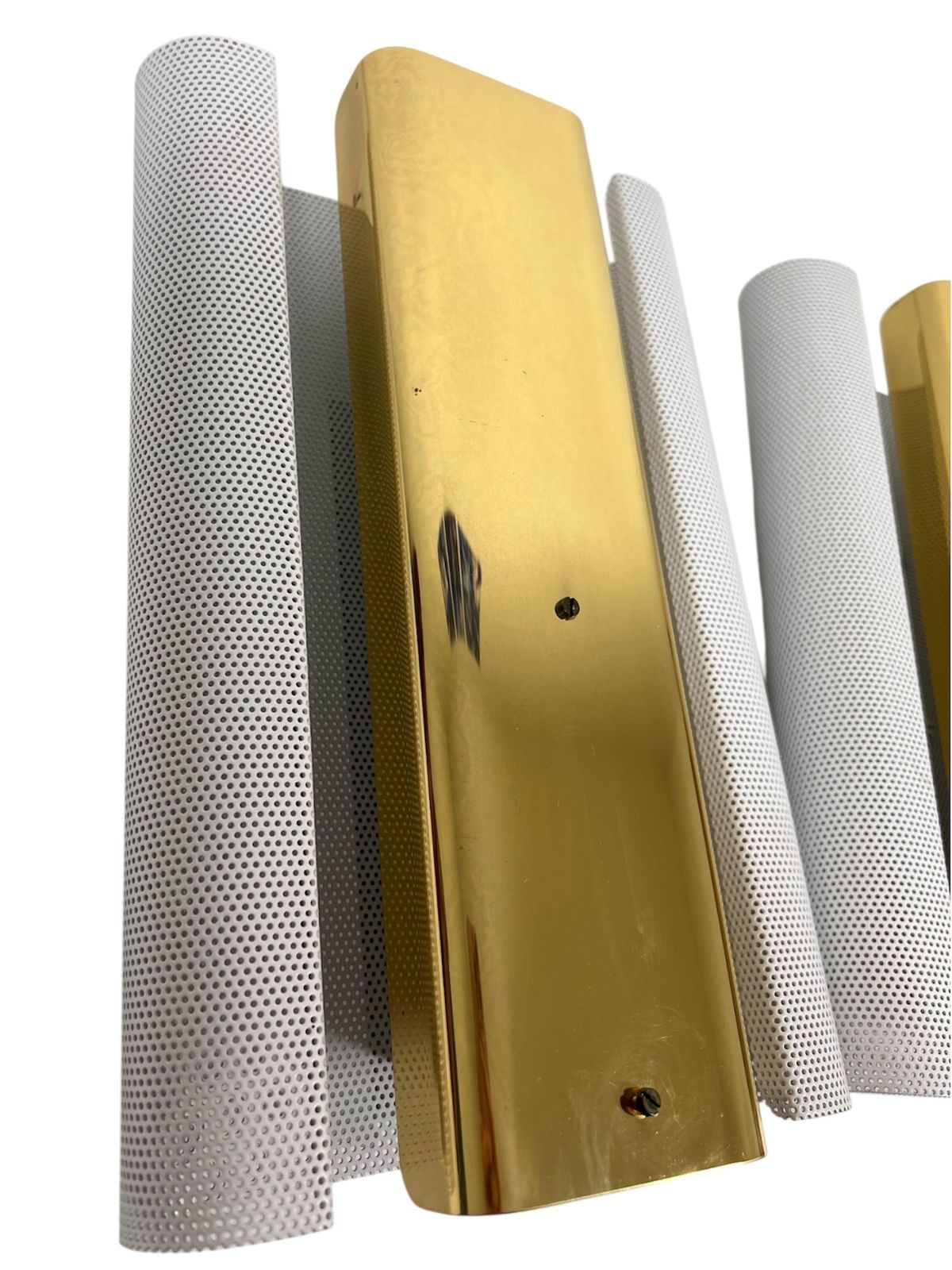 Pair Of Hans‑Agne Jakobsson “Rasputin” Perforated Metal Wall Lamps, Sweden