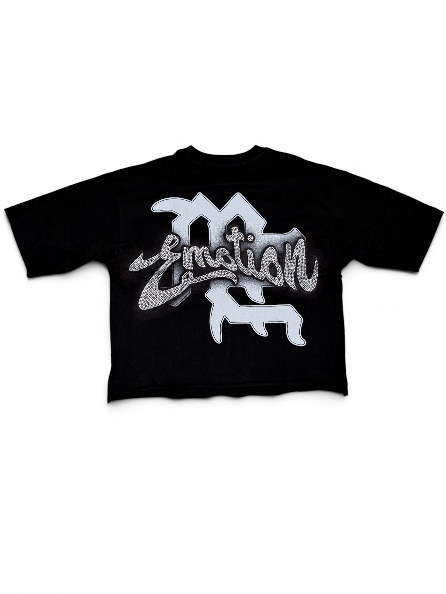 Black “Rhinestone” Cropped Tee