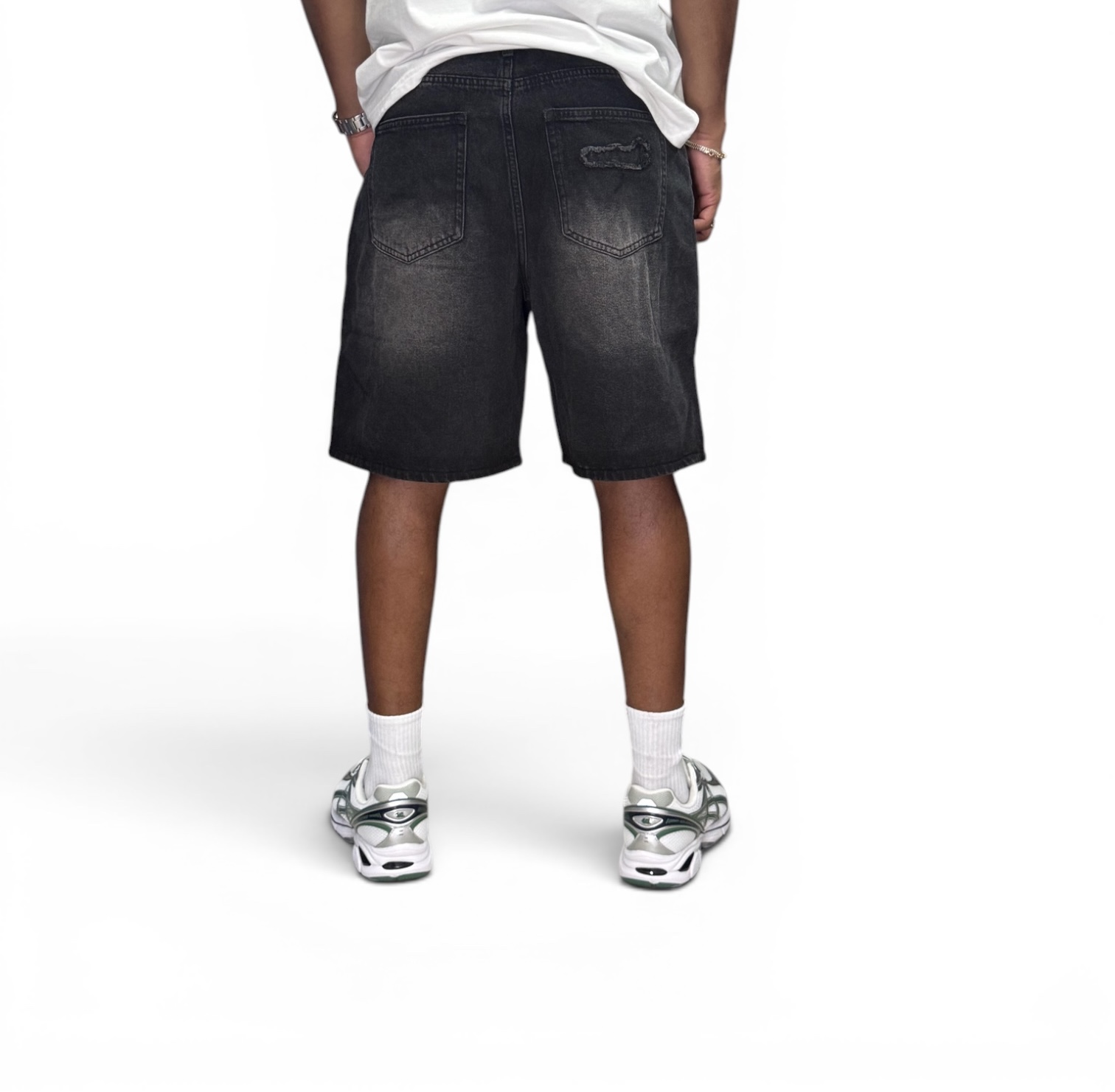 Bermuda Denim Relaxed Rugged Fray 