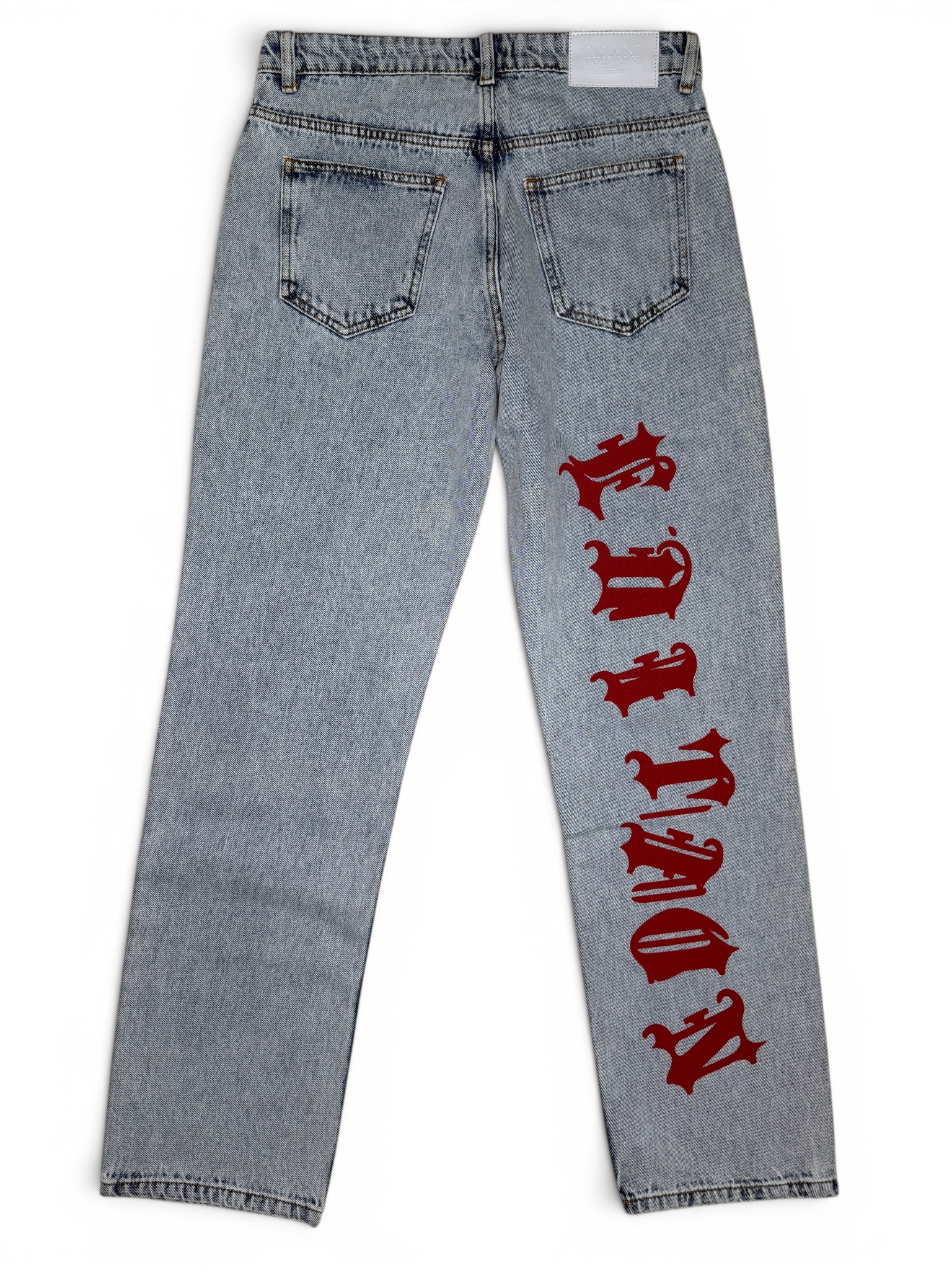 Jeans de corte recto con palomas