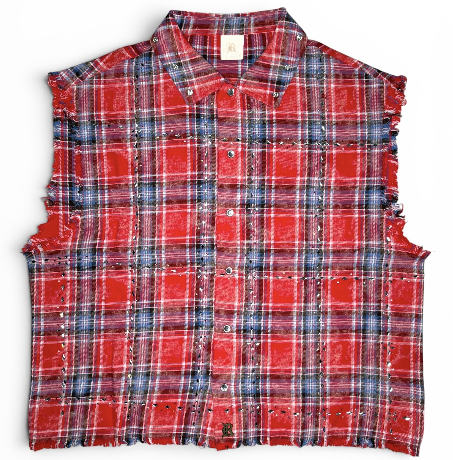 Camisa Raw Plaid Sleeveless ''Red''