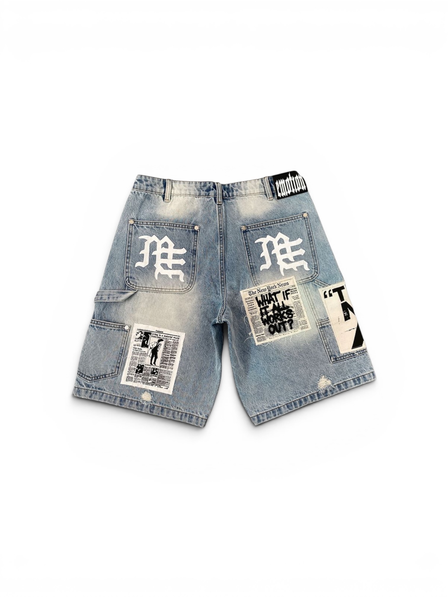 Blue “AI” Denim shorts