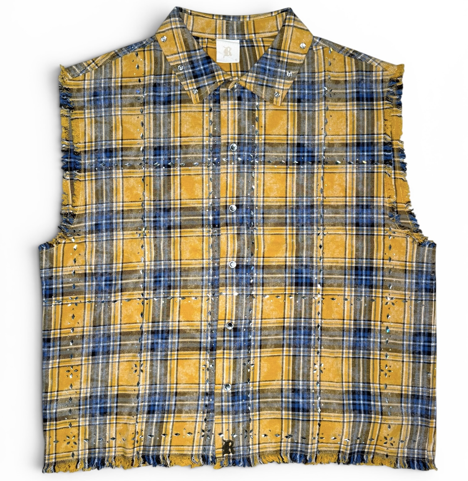 Camisa Raw Plaid Sleeveless ''Yellow''