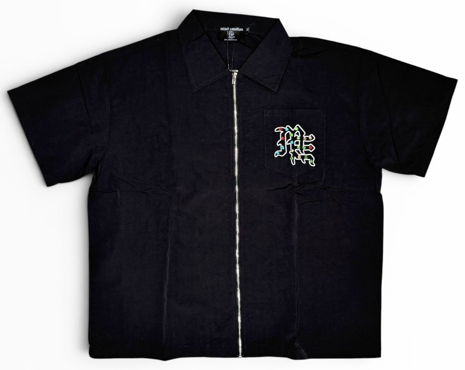 Camisa negra con cremallera